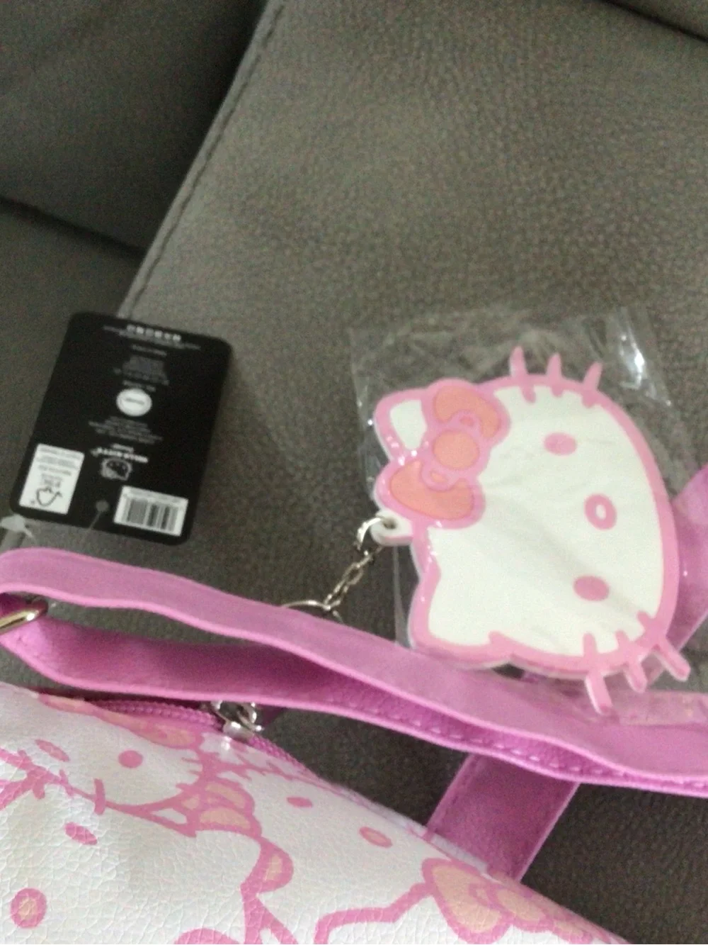 Hello Kitty Pink and White Travel Tote with Character Tag